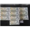 Image 1 : (10) 1973 Canadian $1 Bills, Crisp