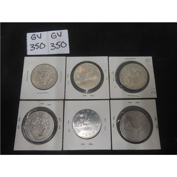 (5) Canadian $1 Coins & U.S. $1 Coin