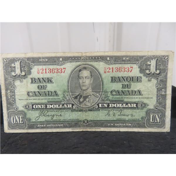 1937 Canadian $1 Bill