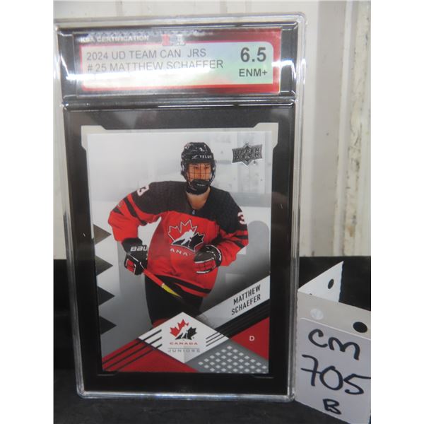 Graded Matthew Schaefer Team Canada Hockey Card