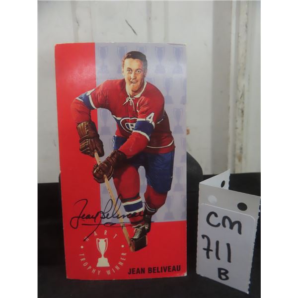 Signed Jean Beliveau Montreal Canadiens Parkhurst Hockey Card