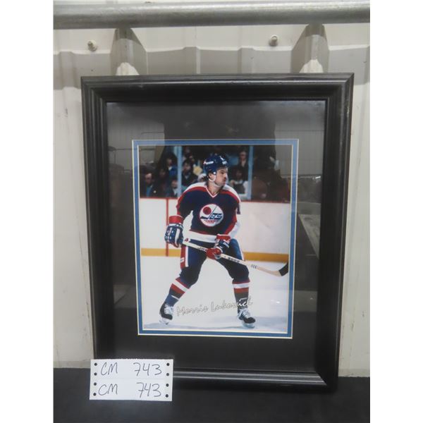Framed Winnipeg Jets Morris Lukowich Photograph