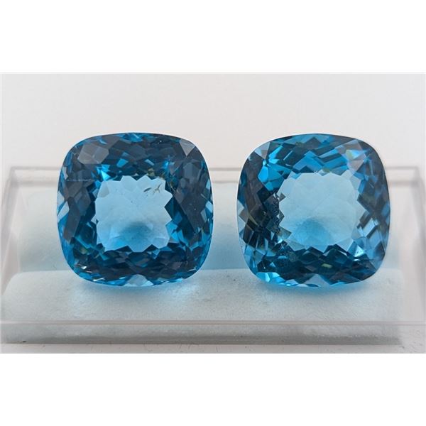 48.12 ct Certified Royal Blue Topaz gemstone Pair ($9,250 Appraisal)