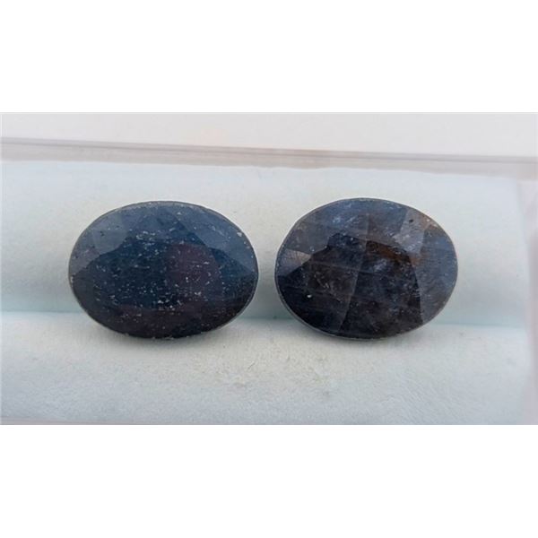 14 ct Certified Midnight Sapphire gemstone Pair ($12,950 Appraisal)