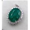 Image 1 : 3.9 ct Certified Silver Emerald gemstone Pendant ($6,280 Appraisal)