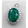 Image 2 : 3.9 ct Certified Silver Emerald gemstone Pendant ($6,280 Appraisal)