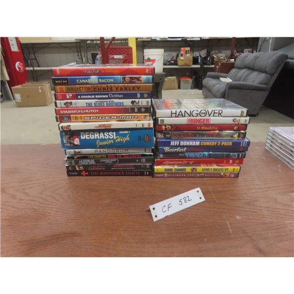 Over 20 DVDs Including The Blues Brothers, Canadian Bacon, and More