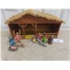 Image 1 : Nativity Manger With 9 Figurines – Approx. 9" x 18" x 8"