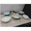 Image 1 : 4 Pyrex Mixing Bowls, Covered Casserole Dishes, and Old Country Roses Formal Cookware With Lid