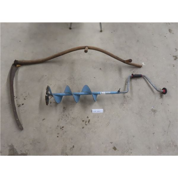 Manual Ice Auger and Scythe