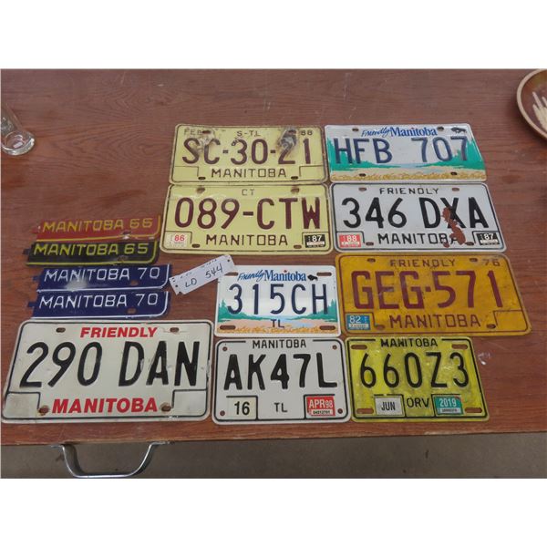 Manitoba License Plates With 4 Tags From 1965, 1966, and 1970