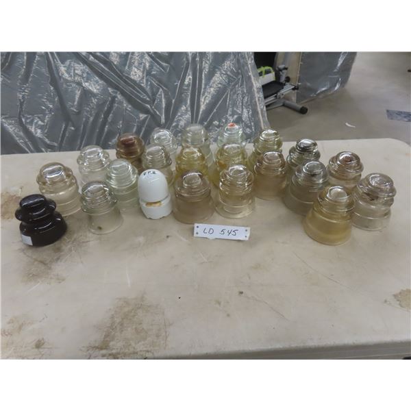 22 Glass Insulators Including CPR Example With Damage