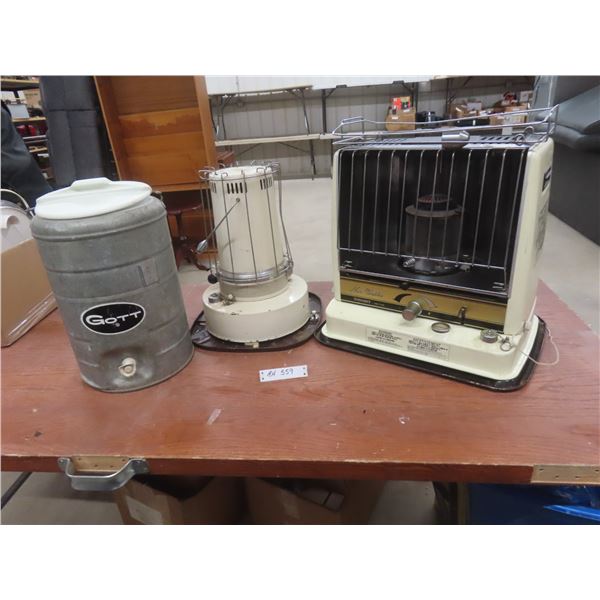 Kerosene Portable Heater (9,400 BTU) With Galvanized Insulated Drink Dispenser