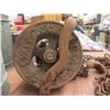 Image 4 : 3 Galvanized Gas Containers With Vintage Chain and Pulley