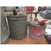 Image 6 : 3 Galvanized Gas Containers With Vintage Chain and Pulley
