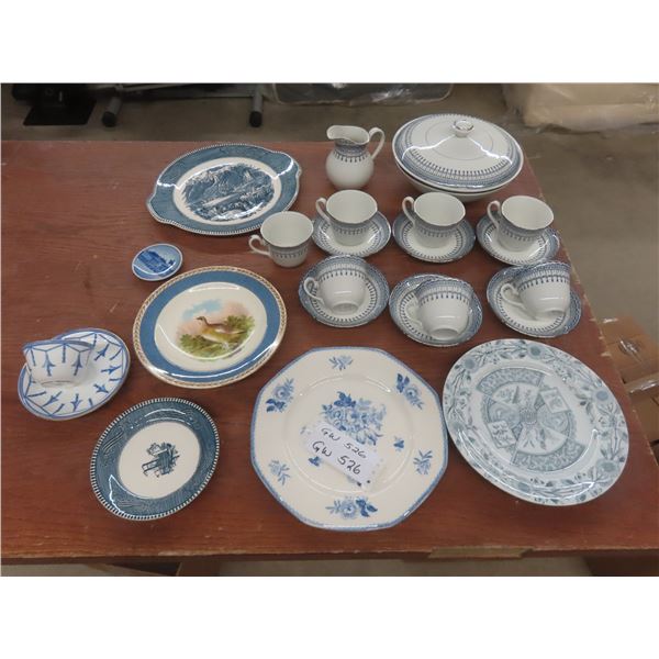 16-Piece Ridgway Staffordshire China With Royal Crown Derby Cup and Saucer (1910–1920) and More