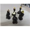 Image 12 : Shelf Decor Including Glass Paperweight, Horse Heads, Cake Servers, and More