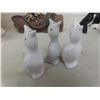 Image 15 : Shelf Decor Including Glass Paperweight, Horse Heads, Cake Servers, and More