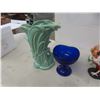 Image 9 : Shelf Decor Including Glass Paperweight, Horse Heads, Cake Servers, and More