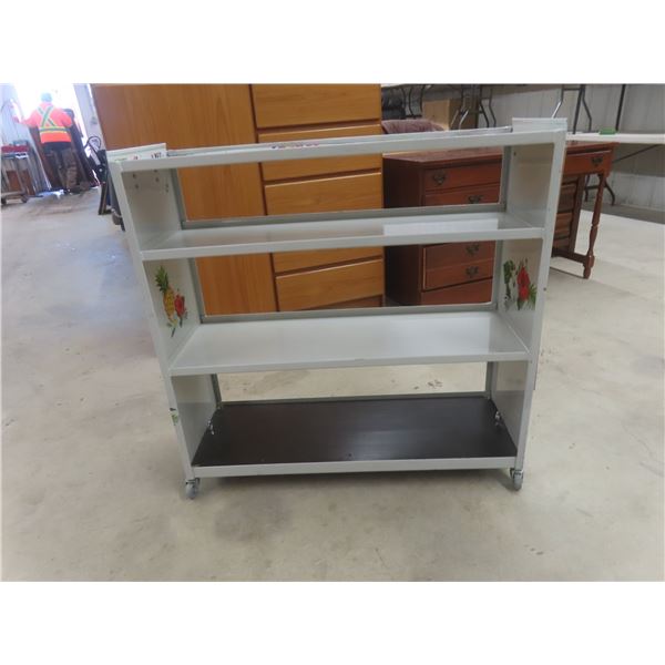 Rolling 4-Tier Steel Cart, 38" x 38" x 14"