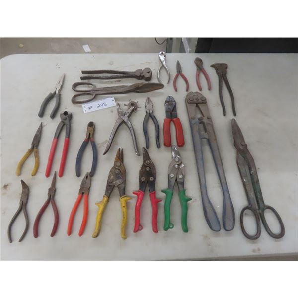 Hand Tools Lot: Snips, Pliers, Wire Cutters, Bolt Cutters, and More