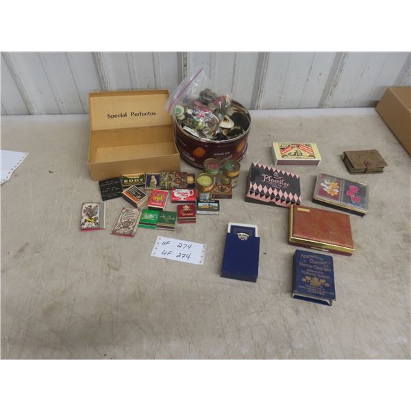 Playing Cards (Some New), Matches, Buttons, and More