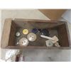 Image 14 : Sewing Notions Lot: Buttonhole Attachment, Pinking Shears, Scissors, Thread, Crochet Needles, and M