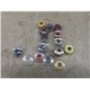 Image 17 : Sewing Notions Lot: Buttonhole Attachment, Pinking Shears, Scissors, Thread, Crochet Needles, and M