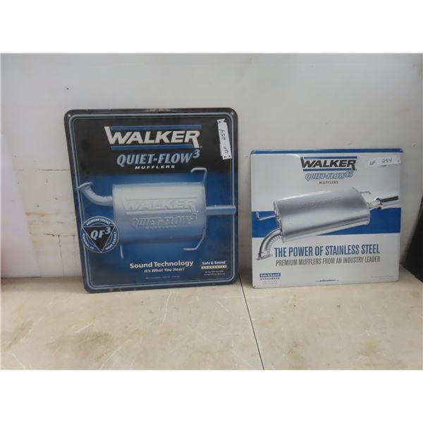 Two Metal Walker Muffler Signs Largest 20 x 18 Inches
