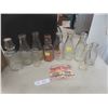 Image 1 : Ten Milk and Cream Bottles Including Brookfield Pink Baby Jar and Purity Jolly Miller Sewing Needle