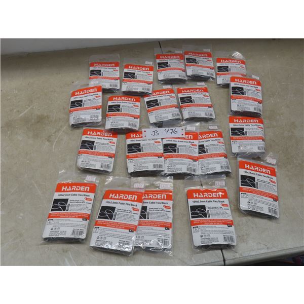 New 20 Packages of 4" Zip Ties, Total of 2,000
