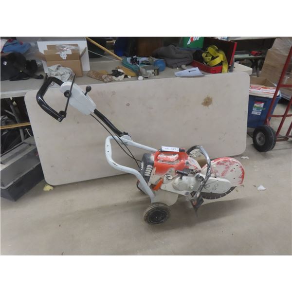 Stihl Gas Cut-Off Saw on Cart