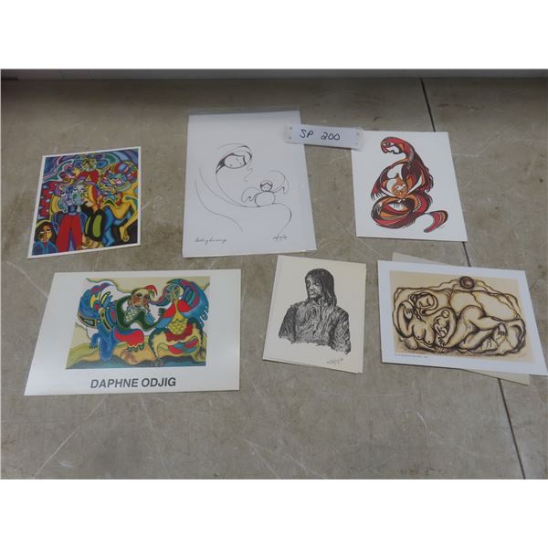 Six Daphne Odjig Aboriginal Canadian Artist Cards