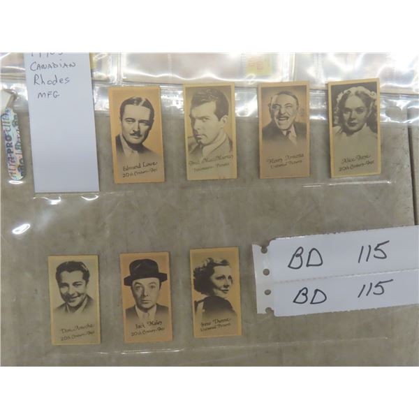 Vintage 1940s–1950s Movie Star Music Trading Cards Rhodes Mfg Topps Dutch Gum