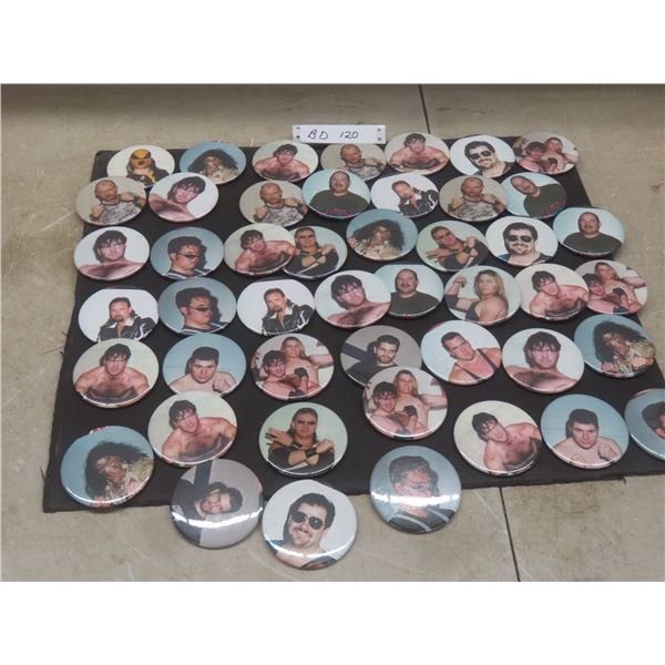 Rare Vintage Lot of CWF Wrestling Buttons Sold at Matches