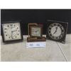 Image 1 : Three Vintage Deco Desk Clocks Including Westclox and Bayard