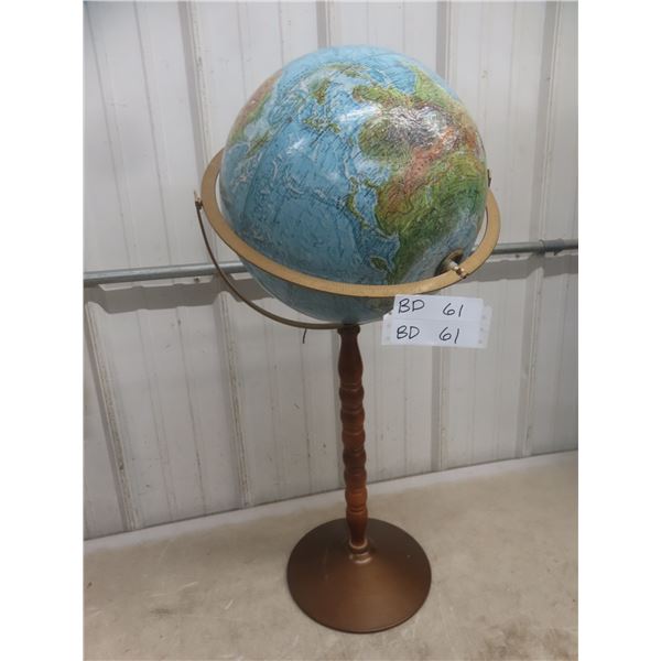 Vintage Replogle Pedestal Globe, 32" Tall