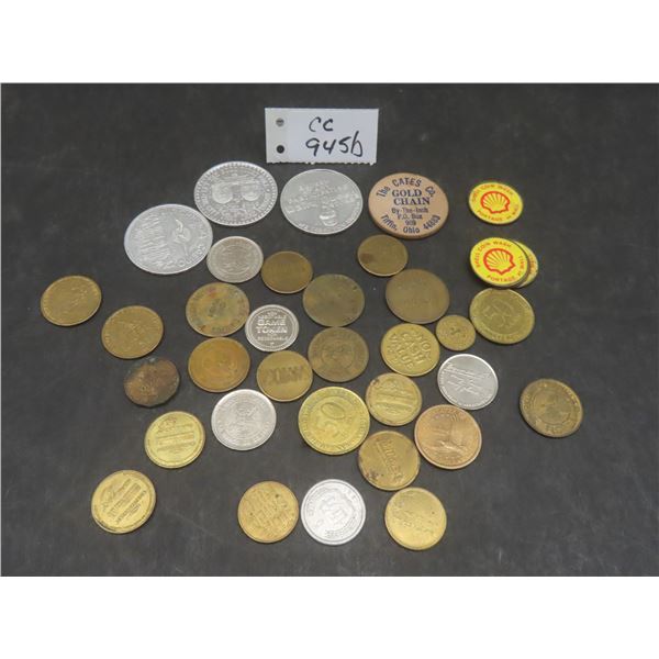 Tokens Including Shell Coin Wash, The Gold Chain Game Tokens, and More