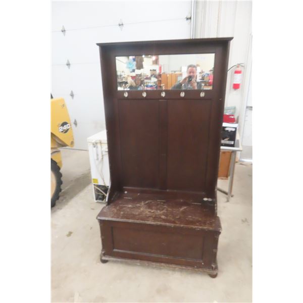 Hall Seat w/ Mirror, Under Seat Storage 90" x 38" x 18"