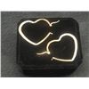 Image 2 : New 18K Gold-Plated 44 mm Simulated Diamond Heart Hoop Earrings