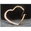 Image 5 : New 18K Gold-Plated 44 mm Simulated Diamond Heart Hoop Earrings