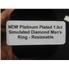 Image 9 : New Platinum-Plated 1.0 CT Simulated Diamond Mass Ring, Resizable