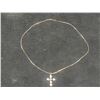 Image 4 : New 18K Gold-Plated 31.0mm Simulated Diamond Cross Necklace, 19" Chain