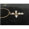 Image 6 : New 18K Gold-Plated 31.0mm Simulated Diamond Cross Necklace, 19" Chain
