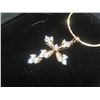 Image 7 : New 18K Gold-Plated 31.0mm Simulated Diamond Cross Necklace, 19" Chain