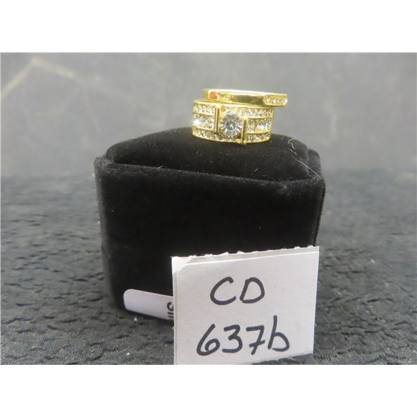 New 14K Gold-Plated 0.5ct Simulated Diamond Ring Set, Size 8.0