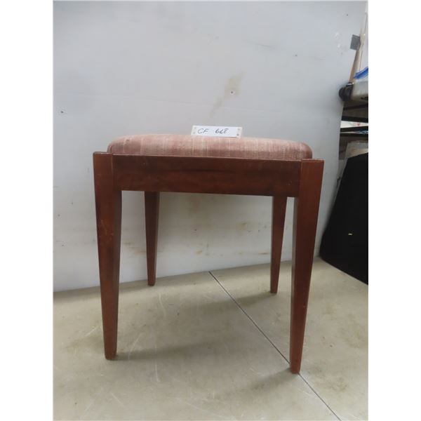 Wood Stool With Storage, 19" x 17" x 15"