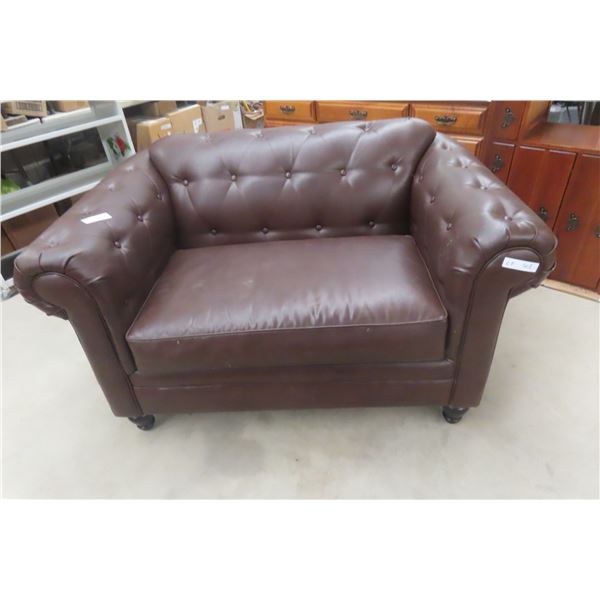 Leather/Leather-Style Love Seat, 54" Wide