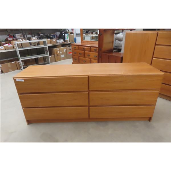 Oak Dresser, 6 Drawer, 29-1/2" x 72" x 20"