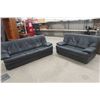 Image 1 : Leather/Leather-Style Couch 82" and Love Seat 60"